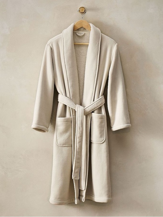 Pottery Barn Other - Pottery Barn Cream Plush Shawl Collar Robe